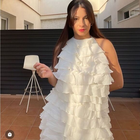 Zara ruffled halter neck dress - Picture 5 of 15